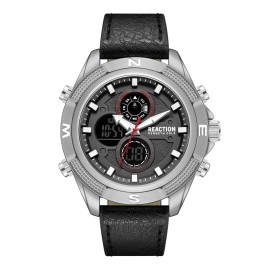 Kenneth Cole Reaction Men's Analog Digital Watch Leather Strap KRWGD7006102