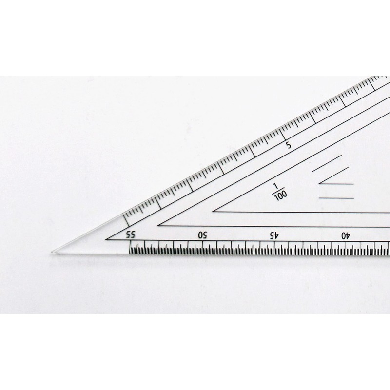 ウチダ 三角定規 24cmx2㎜ 縮尺目盛付