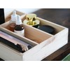 Wooden Unpainted 4 Compartment Cutlery Tray Utensil Sorter Drawer |