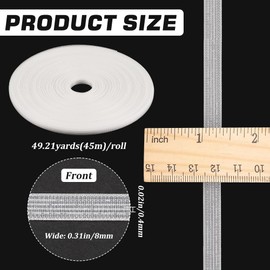 GORGECRAFT 45m 8mm Clear Corset Boning High Density Polyester Boning for Sewing Garment Accessories Bra Boning Tool for Corsets Bridal Gowns Dress Bustle Evening Gowns Hats DIY Crafts