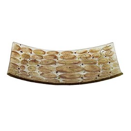 Copa Judaica Amber and Citron Glass Matzah Plate - Matzah Plate - Artisanal Design - Add Elegance to Your Shabbath and Passover table10 Long x 10" Wide