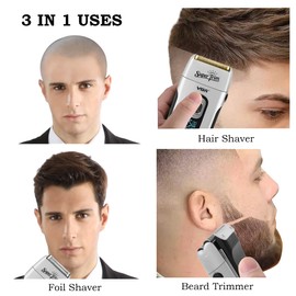 VGR Herren-Elektrorasierer, 7500 U/min 150 Minuten USB aufladbar für Gesicht Bart Hals Glatze und Skin Fade 150 Minuten USB aufladbar