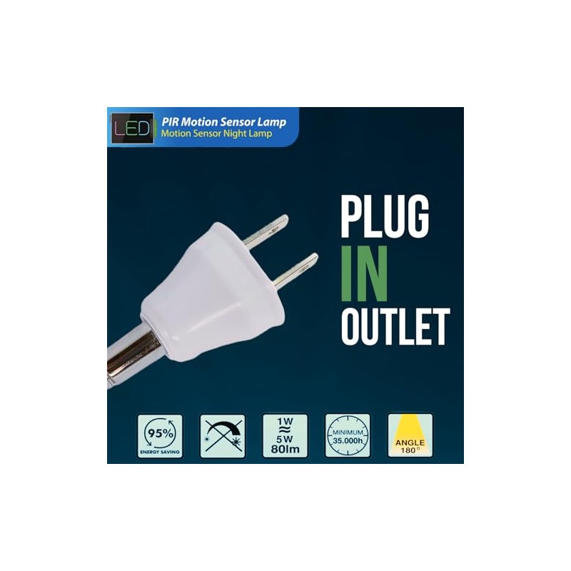 LED Motion-Activated Sensor Dusk to Dawn PIR Night Light AC