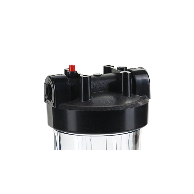 Hydronix HF45-10CLBK10PR Water Filter Housing 10" - 1" Ports, Clear