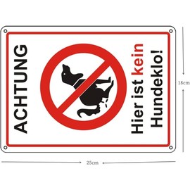 Facaii Achtung hier ist kein Hundeklo Sign Made of Sturdy Aluminium No Dog Toilet with UV Protection Sign Pack of 2