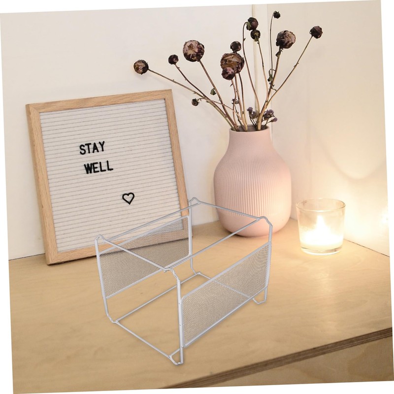 Operitacx Hanging File Organizer Mesh File Storage Holder Iron Design
