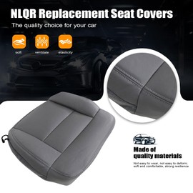 NLQR Front Driver Side Bottom Replacement Leather Seat Cover & Foam Cushion Compatible with Ford F150 Lariat 2004 2005 2006 2007 2008#QB Medium Flint Gray