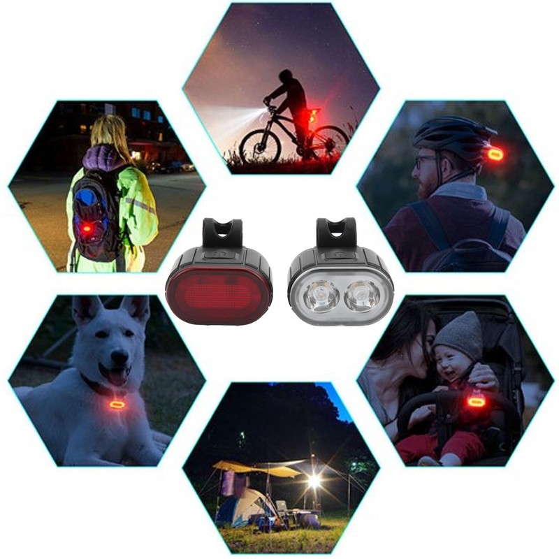 Bike LED Tail Light Front Light USB Rechargeable Cycling Safety