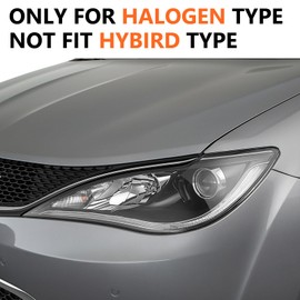 FIONE Headlights Assembly Compatible with Chrysler Pacifica 2018 2019 2020 (Not Fit for Hybrid) halogen Projector Headlamp Left Driver Side LH 68370845AA