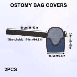 Pack of 2 Ostomy Bag Covers, Adjustable Ostomy Bag Cover, Waterproof Colostomy Bag Covers, Stoma Accessories, Suitable for Care After Ostomy Surgery, Royal Blue