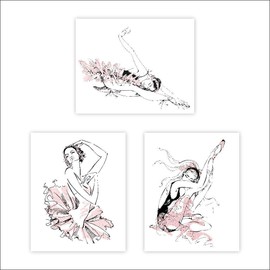 Ballerina Sketches Art Prints (Set of 3) - Unframed - 8x10s