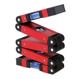 Multi-function Foldable Level, 28'' Multi-Angle Measurement Woodworking Tools,5 Sections with 4 Level Bubbles 45°/90°/180°, Precise Leveling In Any Position, Magnetic Level for pipes,stairs,corners