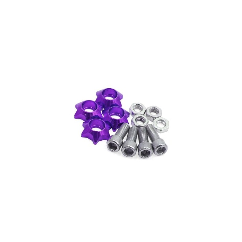 TUCKBOLD 4Pcs Purple Metal 6mm Thread Motorcycle Hexagon License Plate