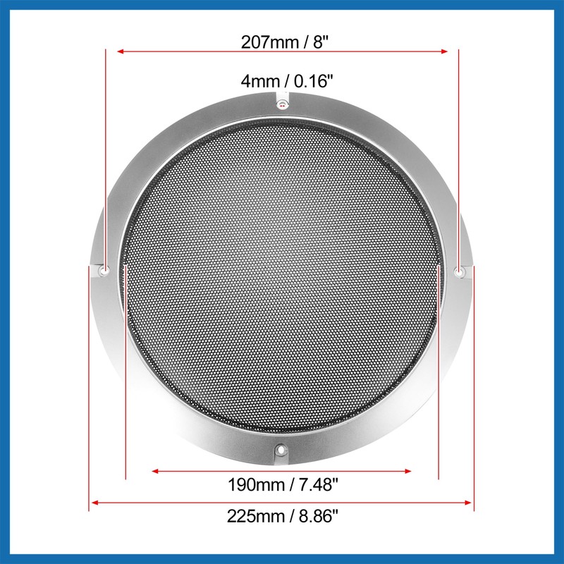 A ABSOPRO 8" Speaker Grille Cover Mesh Trim Round Subwoofer