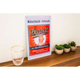 Retro Kitchen Tin Sign Suitable for Brandt Zwieback Lovers, Retro Advertising, Cult Advertising, Door Sign, Wall Sign, High-Quality Embossed, 30 x 20 cm