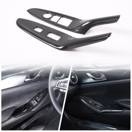 Front/Rear Car Door Window Lift Switch Cover Trim for Mazda MX-5 ND Accessories,ABS Cab Interior Door Window Lock Control Panel Trim Cover Compatible with Mazda MX-5 2016+ (Carbon Fiber Grain)