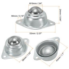PATIKIL Roller Ball Transfer Bearing 3/4", 8 Pack Load 44lbs Flange Mounted Carbon Steel Rotation Caster Unit for Conveyor Roller Stand Transmission