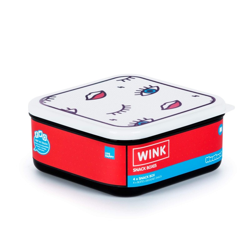 MUSTARD M12044 Wink Assorted Snack Boxes, Pack of 4, Multi-Colour