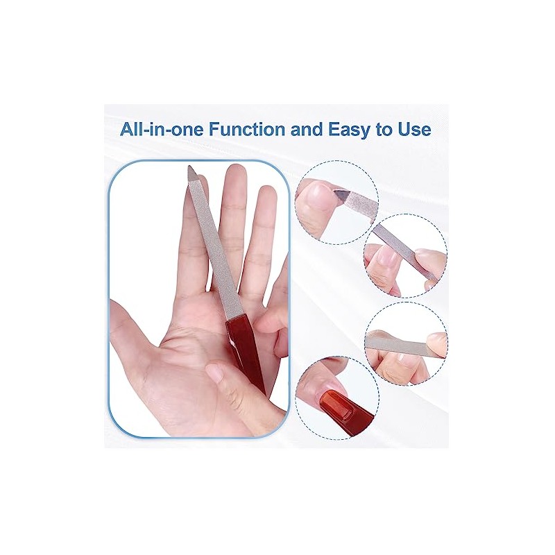 3 Pack Metal Nail File with Sharp Pointed Tip and