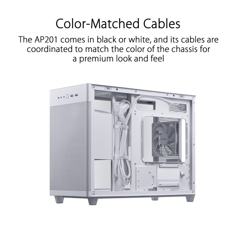 ASUS Prime AP201 White MicroATX Tempered Glass Edition Supports Graphics
