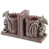 MyGift Resin Decorative Bookends and Pencil Holders with Dragon Guarding