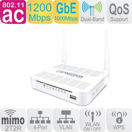 Unispectra Entellbox AC1200 Wireless DSL WIFI Router/Access Point 1200 Mbps 4-Port Gigabit