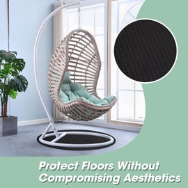 Round Recliner Non-Slip Rubber Furniture Pad - Round Floor Rubber Mat for Recliners Protects Hardwood & Tile Floors from Scratches,Round Rail pad Ideal for Recliners, Swivel Chairs, Black, Pack of 1