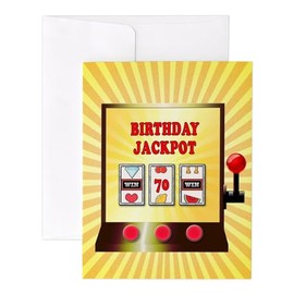 CafePress 70Th Birthday, Slot Machine Notecards (Set Of 10) 4.25" x 5.5" Notecards 10 Pack