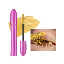 Yellow Mascara for Eyelashes, Waterproof Mascara Volume & Length, Long Lasting Colored Liquid Tubing Mascara, Smudge-Proof Curling Mascara Cosplay Party Women Eye Makeup Gift, #04 Yellow