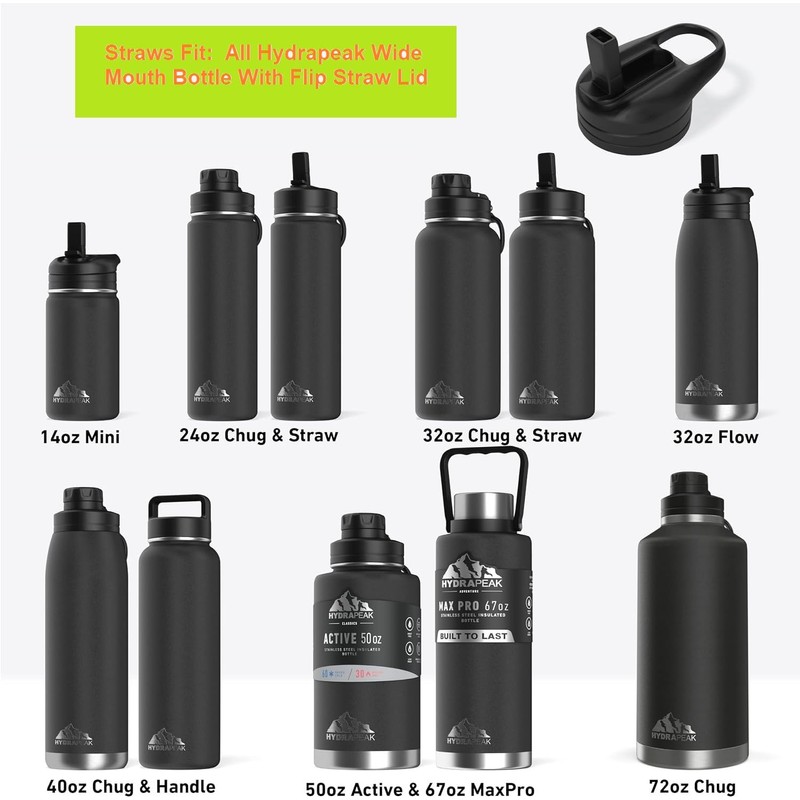 Replacement Straws Compatible with Hydrapeak Sport Insulated Water Bottle- Hydrapeak
