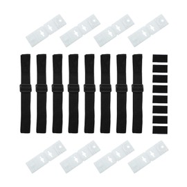 TEENGSE 24PCS Pool Solar Cover Reel Straps Attachment Kit, 8 Adhesive Nylon Straps &Tabs+8 Cord Plates+8 Buckles, Pool Solar Blanket Straps Kit for In-ground Swimming Pool, Easy Installation