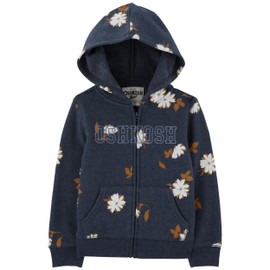 OshKosh B'Gosh Girls' Logo Hoodie, Navy Floral, 5T