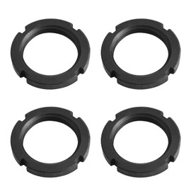 MroMax M40 x 10mm Slotted Round Nuts Carbon Steel 4 Slot Spanner Nut for Roller Bearing Pump Valve Black Pack of 4