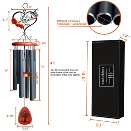 Memorial Wind Chimes for Loss of Loved One,Cardinal Wind Chime,Bereavement,Sympathy Gifts for Loss of Loved One,Windchime in Memory of Mom,Dad,Grieving Condolences Remembrance Funeral Gift(Loved one)