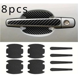 Protector Manija Vinil Fibra Carbono Auto Universal 8pzs