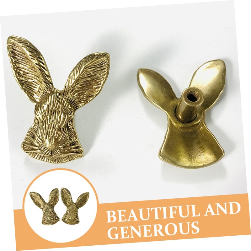Operitacx 2pcs Cabinet Door Knobs Rabbit Head Handles for Kitchen