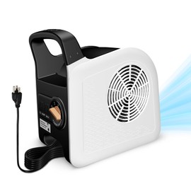 Huilynsen Air Mover Blower Fan - Floor Drying Fan for Cooling, Drying and Exhausting at Home, Job Site, Garage, Shop, 3 Speeds Portable Utility Fan, 2 AC Outlets and Circuit Breaker with Reset