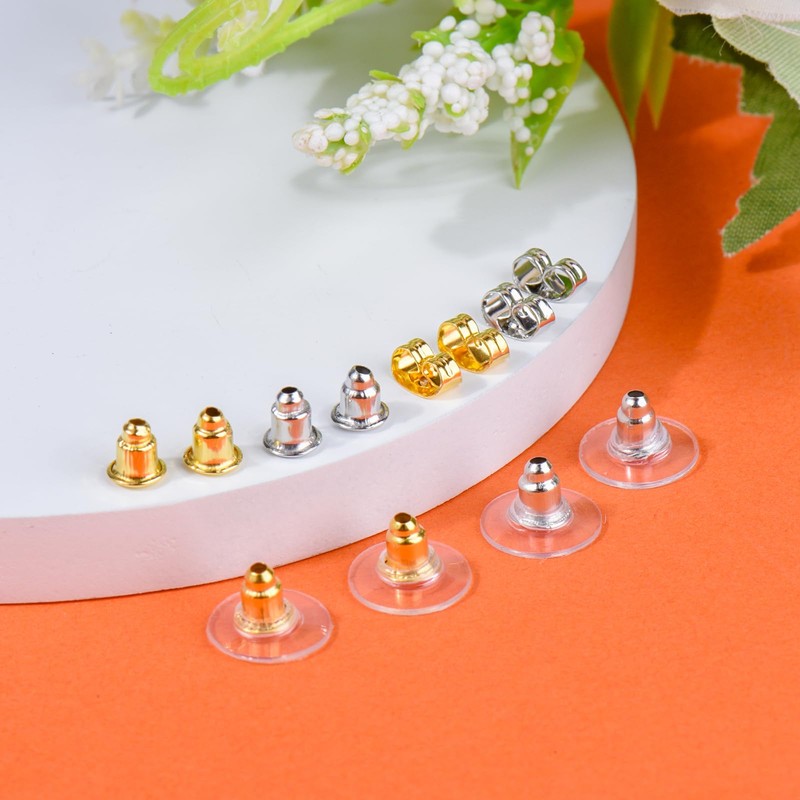 6 Styles Earring Backs for Studs/Droopy Ears/Heavy Earring,170 Pcs Clear