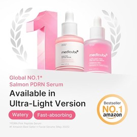 medicube PDRN Pink Peptide Serum with Salmon DNA | Ultra Light Hydrating Serum with Hyaluronic Acid | Fast-Absorbing Glow Care for Skin Clarity | Korean Skincare, 3.71 fl. Oz