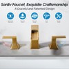 Brushed Gold Waterfall Bathroom Faucet, Sanliv 2-Handle Widespread Bathroom Faucet