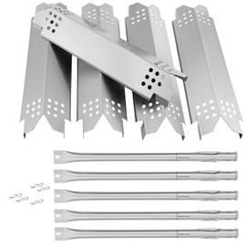 BBQration Grill Parts for Nexgrill Evolution Infrared Plus 5-Burner 720-0882A 720-0882AE 730-0882 730-0882AE, Heat Shield and Burner for Expert Grill 720-0968C, for Nexgrill Replacement Parts 5 Burner
