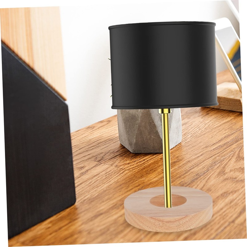 Levemolo Lamp Parts Solid Wood Lamp Base Round Wooden Lamp