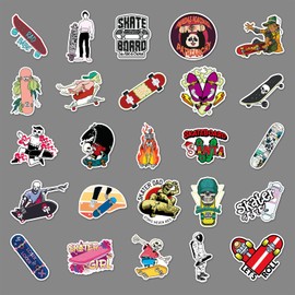 50PCS Skateboard Stickers,Skateboarding Stickers,Teens Boys and Girls Sticker Pack Vinyl Skateboard Guitar Door Laptop Luggage Car Bike Water Bottle Birthday Party Supplies Stickers