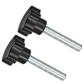 CoCud Star Clamping Knobs, M10 x 60mm Male Thread 48mm Head, Plastic Thumb Screw Grip Hand Knobs Threaded Bolt Black - (Applications: for Lathe Machinery), 2-Pieces