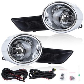 RP Remarkable Power, Fog Lights for 2008 2009 2010 2011 Highlander Chrome Trim Black Bezel Fog Light with Wiring Harness& Switch, Clear Lens Driving Bumper Lights FL7123