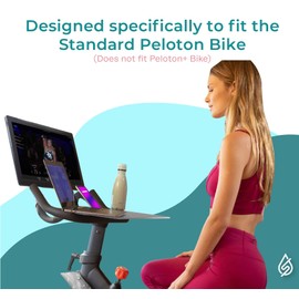 Selina for Peloton Bike Desk Tray Table for Laptop, Tablet, Phone & More | Premium Clear Acrylic Tray Compatible with The Peloton Bike Standard - Selina Peloton Accessories (Bike Standard)