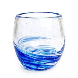 Kubakasaya Ryukyu Glass, Ryukyu Glass, Cold Tea Glass, Fluorite, Okinawa Souvenir, Love & Star Talglass, Lagoon Blue, Luminous, Luminous