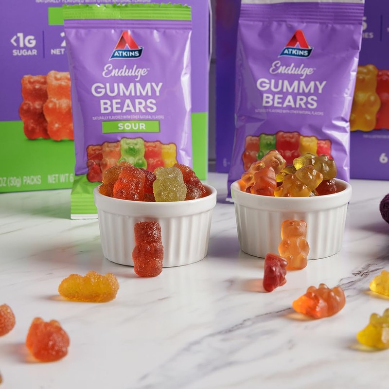 Atkins Endulge Gummy Bears Variety Pack, Low Sugar, Keto Friendly,