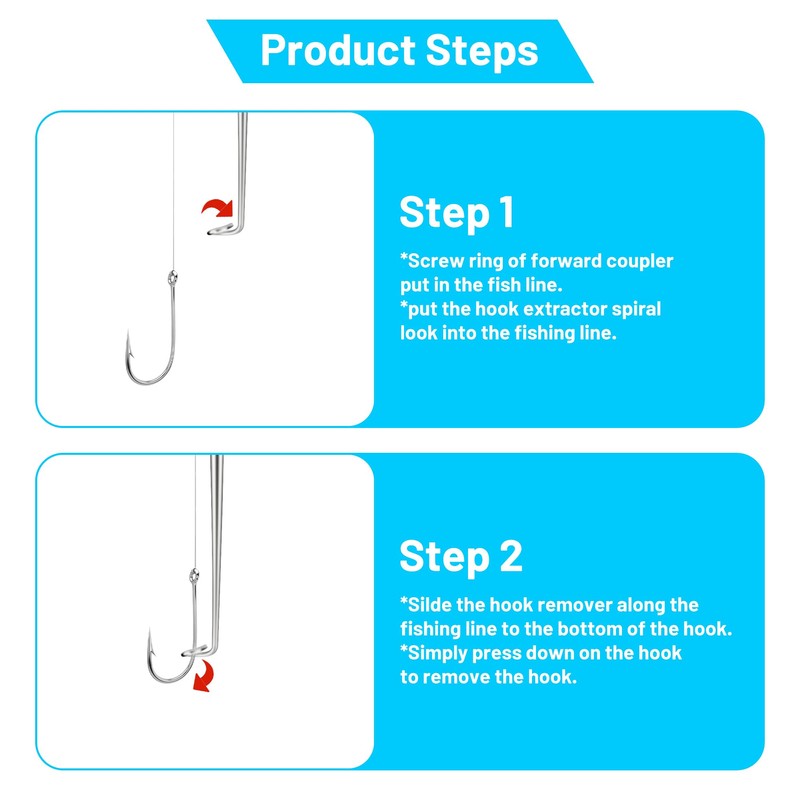 Omoojee Fish Hook Remover Tool, 4PCS Fishing Hook Quick Removal