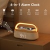 Alarm Clock Bedroom with Wireless Charger Bluetooth Speaker FM Radio